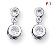 Sterling Silver CZ Round Post Earrings