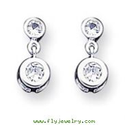 Sterling Silver CZ Round Post Earrings