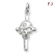 Sterling Silver CZ Skull Charm