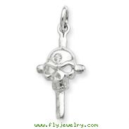 Sterling Silver CZ Skull Charm