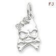 Sterling Silver CZ Skull Charm