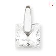 Sterling Silver CZ Square Pendant