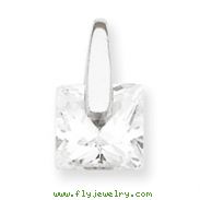 Sterling Silver CZ Square Pendant