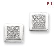 Sterling Silver CZ Square Post Earrings