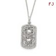 Sterling Silver CZ Thankful For You 18in Necklace