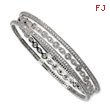 Sterling Silver CZ Three Bangle Set