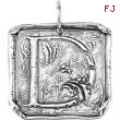 Sterling Silver D Polished POSH VINTAGE INITIAL PENDANT