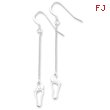 Sterling Silver Dangling Footprints Earrings