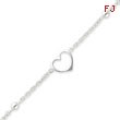 Sterling Silver Dangling Heart Anklet