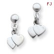 Sterling Silver Dangling Hearts Earrings