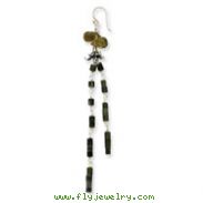 Sterling Silver Dark Green Jade And Olivine Crystal Earrings