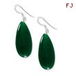 Sterling Silver Dark Green Jade Earrings