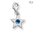 Sterling Silver December CZ Birthstone Star Charm