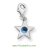 Sterling Silver December CZ Birthstone Star Charm