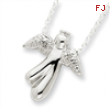 Sterling Silver Diamond Angel Necklace chain