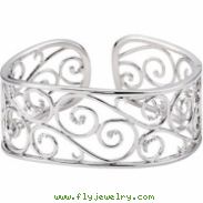 Sterling Silver Diamond Cuff Bracelet