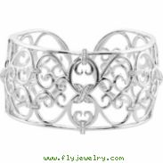 Sterling Silver Diamond Cuff Bracelet