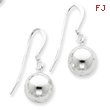 Sterling Silver Diamond Cut Bead Dangle Earrings