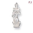 Sterling Silver Diamond Cut Cat Pendant