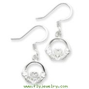 Sterling Silver Diamond Cut Claddagh Earrings