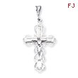 Sterling Silver Diamond-Cut Crucifix Pendant