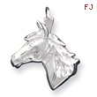 Sterling Silver Diamond Cut Horse Head Pendant