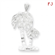 Sterling Silver Diamond Cut Palm Trees Pendant Charm