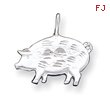 Sterling Silver Diamond Cut Pig Pendant
