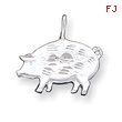 Sterling Silver Diamond Cut Pig Pendant