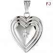 Sterling Silver Diamond Heart Locket