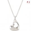 Sterling Silver Diamond Heart Necklace