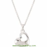 Sterling Silver Diamond Heart Necklace