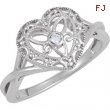 Sterling Silver Diamond Heart Ring