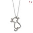 Sterling Silver Diamond Mystique 18in Cat Necklace