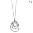 Sterling Silver Diamond Mystique 18in Triple Teardrop Necklace