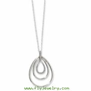 Sterling Silver Diamond Mystique 18in Triple Teardrop Necklace