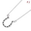 Sterling Silver Diamond Mystique B & W Dia. 18in Cross Necklace