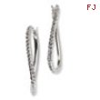 Sterling Silver Diamond Mystique Oval Twist Hinged Hoop Earrings