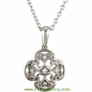 Sterling Silver Diamond Necklace 18 Inch