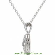 Sterling Silver Diamond Necklace 18 Inch