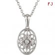 Sterling Silver Diamond Necklace 18 Inch