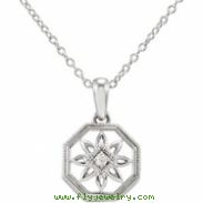 Sterling Silver Diamond Necklace 18 Inch