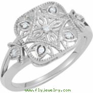 Sterling Silver Diamond Ring