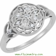 Sterling Silver Diamond Ring