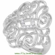 Sterling Silver Diamond Ring