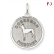 Sterling Silver Doberman Pinscher Disc Charm