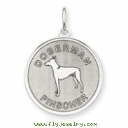 Sterling Silver Doberman Pinscher Disc Charm