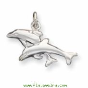 Sterling Silver Dolphins Charm