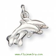 Sterling Silver Dolphins Charm