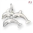 Sterling Silver Dolphins Charm